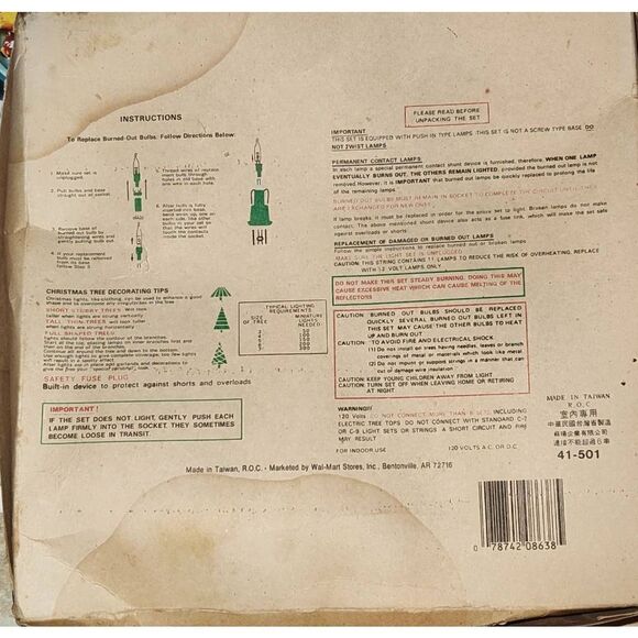 Vtg Holiday Trim Angel Wreath Tree Topper Flashing Lights Silver Garland Christm - Picture 6 of 6